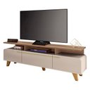 Ver imagem 1 de Rack Bancada para Sala Essenza 2.0 Off White Castanho – Hb Móveis
