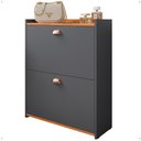 Ver imagem 1 de Sapateira Vertical 12 Pares Calçados Unissex Prateleira Gavetas Basculante Cinza/cinamomo - Rpm