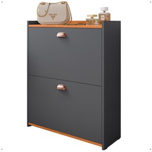 Sapateira Vertical 12 Pares Calçados Unissex Prateleira Gavetas Basculante Cinza/cinamomo - Rpm