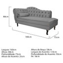 Ver imagem 3 de Kit Diva Recamier Diana 160cm Lado Direito e 02 Poltronas Classic Suede Cinza - ADJ Decor