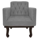 Ver imagem 6 de Kit Diva Recamier Diana 160cm Lado Direito e 02 Poltronas Classic Suede Cinza - ADJ Decor