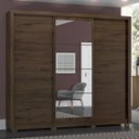 Ver imagem 1 de Guarda-Roupa Casal 3 Portas de Correr 4 Gavetas Cancun Henn