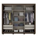 Ver imagem 2 de Guarda-Roupa Casal 3 Portas de Correr 4 Gavetas Cancun Henn