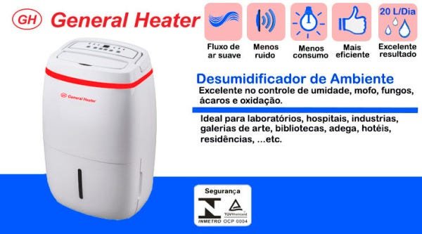 Desumidificador Ambiente Ghd-2000-1 20L General Heater 127V - 6