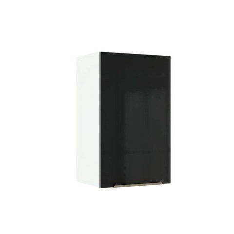 Armário Aéreo Madesa Lux 40cm 1 Porta Branco Preto