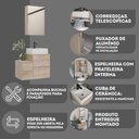 Ver imagem 3 de Conjunto Gabinete Banheiro Nivus 60 (gabinete+espelheira+cuba) Madeirado Inteiro