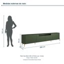 Ver imagem 3 de Rack New Bend 260 cm Porta Lisa Incolar Musgo com Pé Dourado