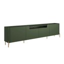 Ver imagem 2 de Rack New Bend 260 cm Porta Lisa Incolar Musgo com Pé Dourado