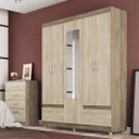 Ver imagem 1 de Guarda-Roupa Casal com Espelho 5 Portas Golden Demóbile