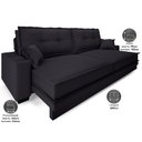 Ver imagem 3 de Sofá Palermo 2,00m Retrátil e Reclinável Velosuede Preto - Netsofás