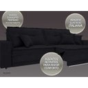 Ver imagem 5 de Sofá Palermo 2,20M Retrátil e Reclinável Velosuede Preto - NetSofás