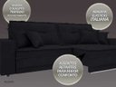Ver imagem 5 de Sofá Palermo 2,20M Retrátil e Reclinável Velosuede Preto - NetSofás