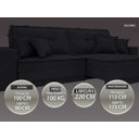 Ver imagem 4 de Sofá Palermo 2,20M Retrátil e Reclinável Velosuede Preto - NetSofás