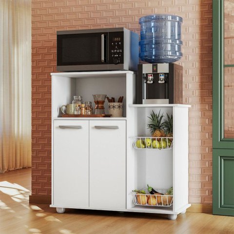Armário de Cozinha Fruteira Stilo 2 Portas 2 Cestos Branco - Pnr Móveis