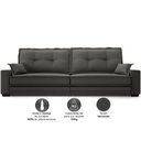 Ver imagem 4 de Sofá Palermo 2,80m Retrátil e Reclinável Velosuede Cinza - Netsofás