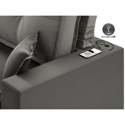 Sofá Palermo 2,80m Retrátil e Reclinável Velosuede Cinza - Netsofás - 5