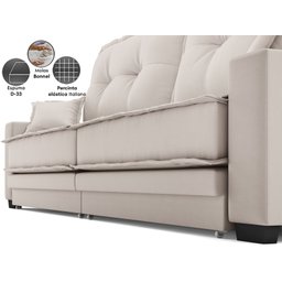 Sofá Palermo 2,80m Retrátil e Reclinável Velosuede Areia - Netsofás - 4