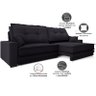Sofá Palermo 2,80m Retrátil e Reclinável Velosuede Preto - Netsofás - 6