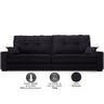 Sofá Palermo 2,80m Retrátil e Reclinável Velosuede Preto - Netsofás - 3