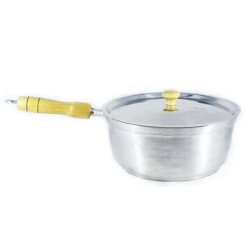 Caçarola Panela de Alumínio Polido Cabo de Madeira 26cm