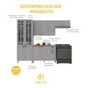 Ver imagem 5 de Armário de Cozinha Modulada Compacta Fidelitá Nara 100% MDF 4 Peças 280cm 12 Portas 2 Gavetas com