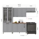 Ver imagem 4 de Armário de Cozinha Modulada Compacta Fidelitá Nara 100% MDF 4 Peças 280cm 12 Portas 2 Gavetas com