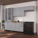 Ver imagem 1 de Armário de Cozinha Modulada Compacta Fidelitá Nara 100% MDF 4 Peças 280cm 12 Portas 2 Gavetas com