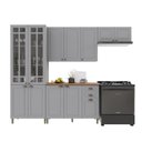 Ver imagem 2 de Armário de Cozinha Modulada Compacta Fidelitá Nara 100% MDF 4 Peças 280cm 12 Portas 2 Gavetas com