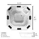 Ver imagem 2 de Spa Quadrado Harmonia Padrão com Hidro em Acrílico