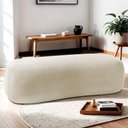 Ver imagem 6 de Puff Decorativo Itália 100cm Sala Escritorio Luxo Linho Cinza Claro