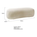 Ver imagem 5 de Puff Decorativo Itália 100cm Sala Escritorio Luxo Linho Cinza Claro