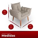 Ver imagem 4 de Kit 2 Poltronas Decorativa Paola Pes Palito Suede Bege