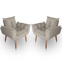 Ver imagem 1 de Kit 2 Poltronas Decorativa Paola Pes Palito Suede Bege