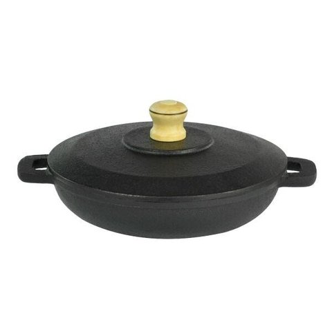 Frigideira Sautoir Ferro Fundido Tampa Ferro Santana 24 Cm