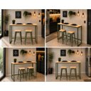 Ver imagem 4 de Mesa Jantar Aparador Bancada Alta Industrial 190x80cm Tampo Bege Pés Verde-Musgo