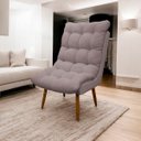 Ver imagem 2 de Poltrona Decorativa para Sala Consultório Clínica Recepção Salão Manicure Sufler Decorativa Linho