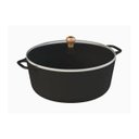 Ver imagem 1 de Caçarola Gourmet Ferro Fundido Alça Ferro Tampa Vidro 26cm