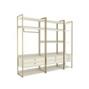 Ver imagem 4 de Kit Dormitorio 6 Gavetas e 1 Cabideiro Industrial Branco/Off White/Dourado