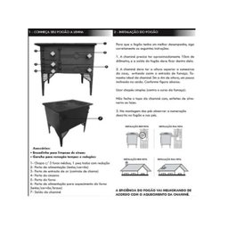 Fogão Lenha Portátil Ferro Fundido Santana 71x58x77 Cm - 3