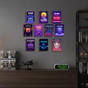 Ver imagem 3 de Kit 10 Placas MDF Gamer Retrô Arcade Vintage Parede Moderna