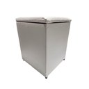Ver imagem 5 de Puff Baú Banqueta Quadrado Cubo Decorativo Courino e Suede Bege Liso Courino