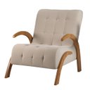 Ver imagem 2 de Poltrona malvie Mel/linho Bronze - Casa Giulia