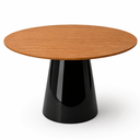 Ver imagem 1 de Mesa de Jantar Redonda 80cm Freijó - Base Cone Preto