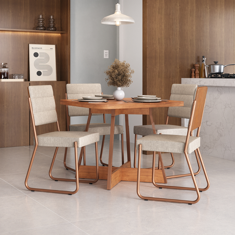Conjunto Sala de Jantar 4 Cadeiras Charlotte Carraro