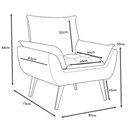 Ver imagem 2 de Poltrona Decorativa Opala Suede Cinza - Dora Bela Cor 0133