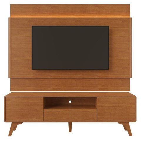 Painel Aros e Rack Ares 180cm para TV 65" 2 Portas 1 Gaveta:Naturalle