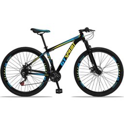 Bicicleta Aro 29 GT SPRINT MX1 21v Freio a disco Mecânico Quadro 17 Preto/Azul/Amarelo - 2
