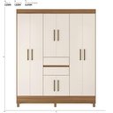 Ver imagem 5 de Kit Guarda Roupa Casal 8 Portas Munique Cômoda Astral Amêndola Touch Off White