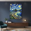 Ver imagem 1 de Quadro Canvas Rio de Janeiro Van Gogh 70x50cm Mold Preta