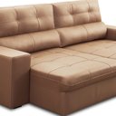 Ver imagem 6 de Sofá Retrátil Reclinável para Sala 3 Lugares 230cm Bryant L06 Couro Marrom Claro - Lyam Decor